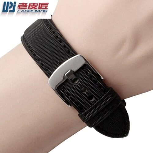 Waterproof Carbon fiber mens watch with NATO fiber watch chain outdoor sports army canvas watch accessories 20 21 22 23 24mm