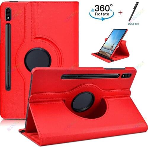 For Samsung Galaxy Tab S7 Plus 12.4" Case SM-T970/T975 For Galaxy Tab S7 11"Tablet Cover 360 Rotating Bracket Flip Leather Cover