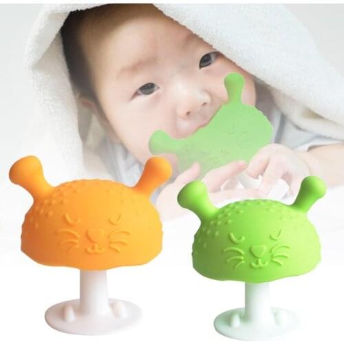 Rabbit comfort gum baby teeth toys baby toys Silicone Baby gums sore comfort mushroom toys