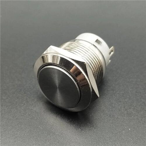 DIANQI Hot sale 19mm Car nickel plated brass Metal Push Button Switch press button High head 1 NO momentary