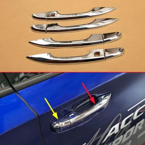 Chrome 8Pcs/Combo Covers For 2018-2019 10th Honda Accord Car Door Glossy Handle With Smart Keyless Entry Trims Accessories