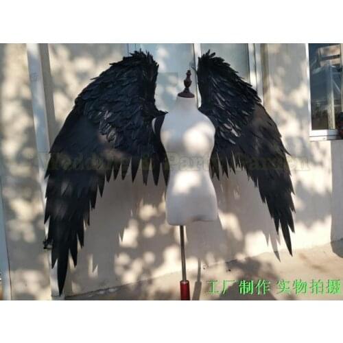 Cosplay large black adult angel wing props catwalk show props festival Angel Feather wing Window decor underwear catwalk
