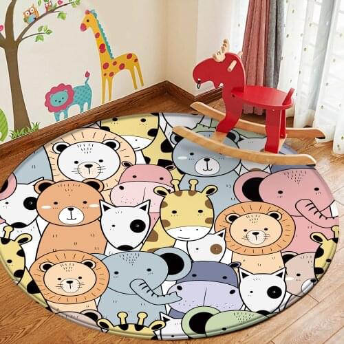 Fashion Children Carpet Non-Slip Children Safety Flannel Funny Animal Daquan Carpet Baby Hand Print Carpet Baby Play Mat