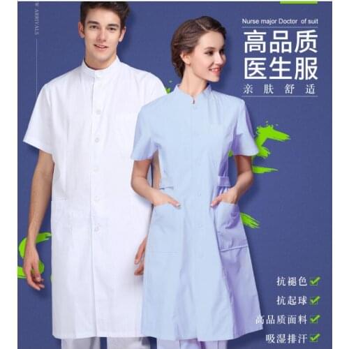 Summer Cotton Dental uniforms White coat Short sleeves Hospital women