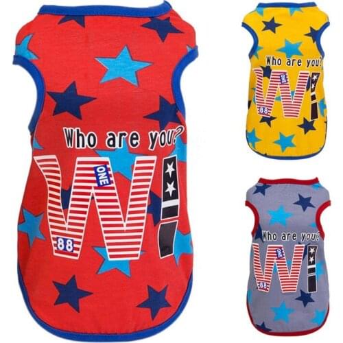 Summer Dog Vest Letter Brand Dogs Pet Clothes For Puppy Breathable Vest T-shirt Costume Bulldog Pug Dog T-shirt Outdoor