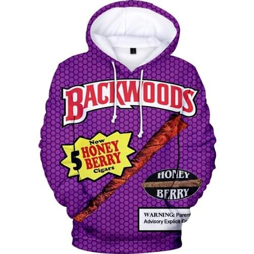 Harajuku Fashion Streetwear 3D Hoodies Backwoods Sweatshirt Men/Women Hip Hop Children 3d Hoodie Pullover Leisure Coat Jacket