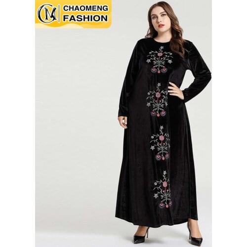 Dubai Abaya Embroidered Fashion Plus Size Hijab Dress Turkey Kaftan Islam Clothing Muslim For Women Vestidos Arabic Maxi Robe