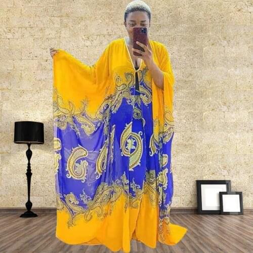 Muslim Set American Clothing African Design Loose Robe Lady Party European Clothes Abaya Dubai Two-piece suit