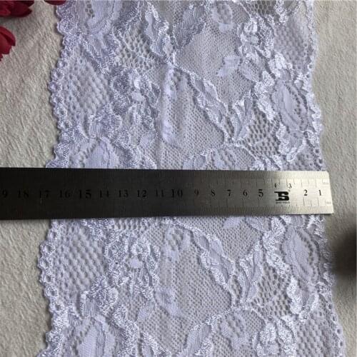 Soft elastic stretchy E1893 lace17cm trimming diy clothing dress underwear fabric crafts material white black lace ribbon