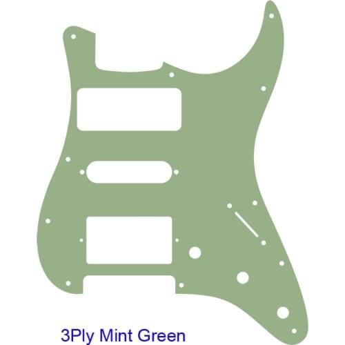 Pleroo Great Quality Parts For US 11 Screw Holes Strat Guitar PICKGUARD White 1 P90 &1 Single & 1 PAF Pickup