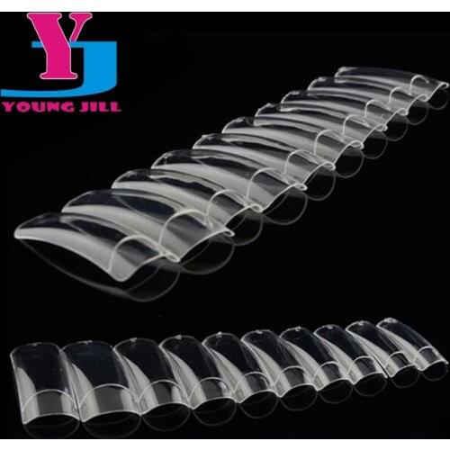 500pcs Nail Tips Half Cover Artificial Art False Nails Salon Fake Nail Tips Transparent DIY Manicure Sets High Quality unhas
