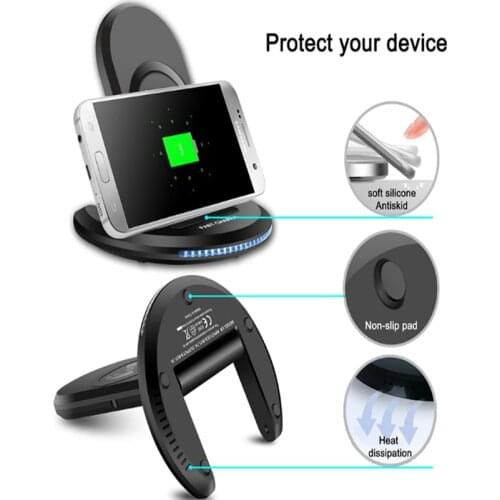 New inventions 10W fast charging qi wireless charger with LED indicator light