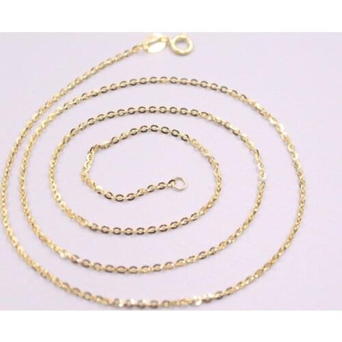 Real 18K Yellow Gold Necklace Women Necklace Rolo O Chain 17.7inch 1.4mmW 1.7-2g GUARANTEED PURE 18K Gold