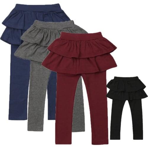 Pudcoco 2019 New Fashion 3-11Y Toddler Kids Baby Girls Pant skirt Culottes Leggings Solid Tutu Skirt Leggings Winter Warm