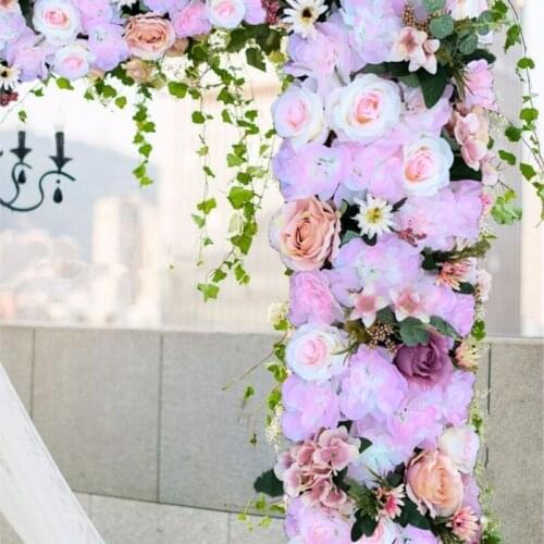 Lilac Wedding Pavillion Flowers strips square canopy Voilet flower decoration Wedding Supply 3M x 24cm