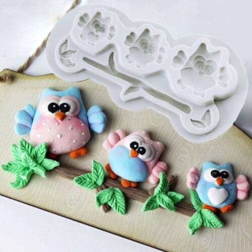 Owls Sugar Molds Fondant Cake Decorating Tools Silicone Molds Sugarcrafts Chocolate Baking Tools for Cakes Gumpaste Form