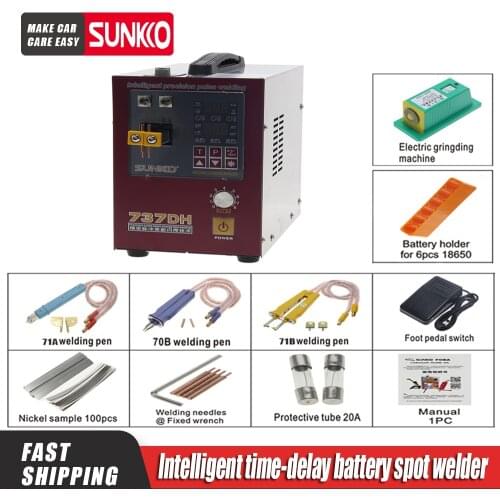 SUNKKO 737DH New Upgrade Induction Delay Spot Welder For 18650 Battery 4.3KW High Power Automatic Pulse Spot Welding Machine