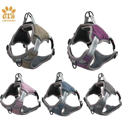 Reflective Adjustable K10 Dog Harness Breathable Pet Vest Polyester Material Multiple Colors S-XL Suitable For Big Dogs & Puppy