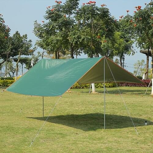 Sun Awning with 6 Pegs and 6 Ropes Waterproof Tent Tarp Sunshade Garden Beach Umbrella for Travel Camping Fishing