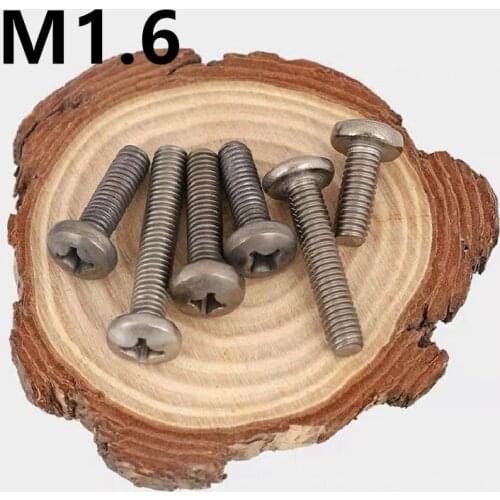 20PCS M1.6x2/3/4/5/6/8/10/12mm GB818 Phillips Round head Pure Titanium screws Pan head Mechanical Bolts