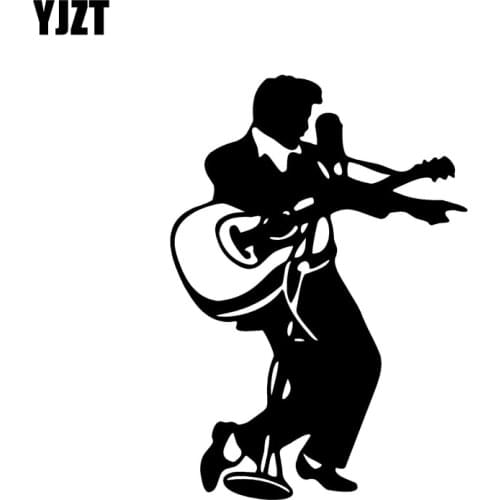 YJZT 9.7CM*13.8CM Elvis Presley Singing Car Sticker Vinyl Decals Black/Silver C3-0027