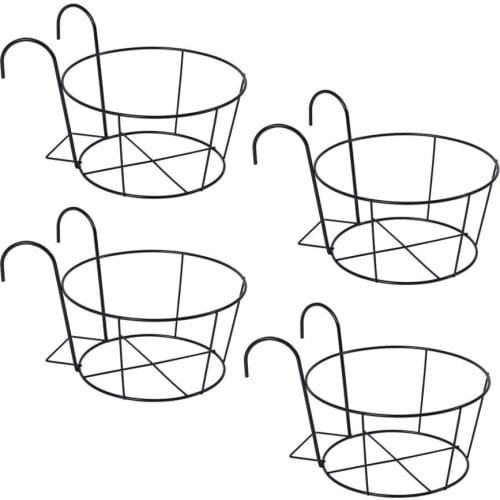 Iron Planter Pot Flowerpot Hanging Basket Household Balcony Garden Holder Wall Romantic Metal