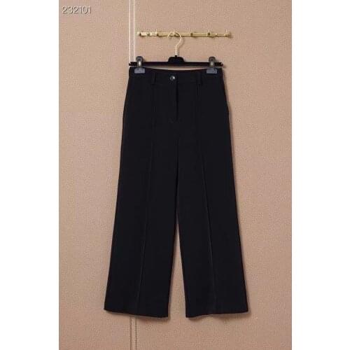 Luxury Brand Streetwear Women Pants Autumn 2021 New Runway Design Washed Straight Long Black Pants Top Quality High Waist Lady