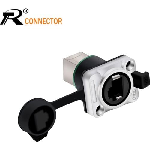 1Pc RJ45 Waterproof Aviation Female Socket 8P8C Net Network Modular Connector Waterproof Network Interface Plug 180°Styles