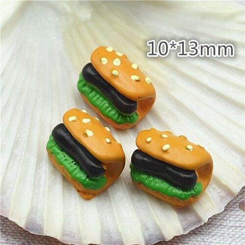 Hot dog 10PCS 10x13mm Resin Flatback Cabochon Miniature Food Art Supply Decoration Charm Craft