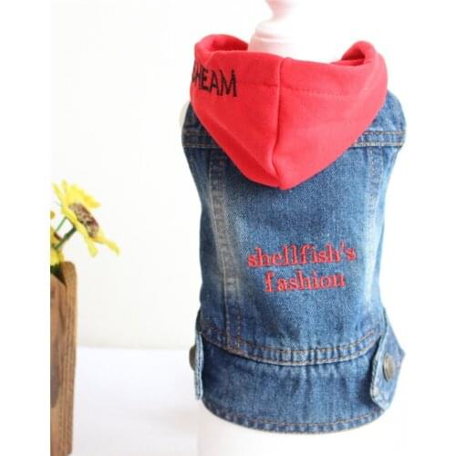 2020 New Fashion Letter Jean Puppy Dog Clothes New Design with Hat Embroidered Dog Cat Jeans for Small Medium Dogs 910A