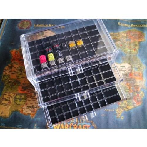 3 Layout Acrylic Board Mechanical Keyboard Keycaps Storage Box ESC Enter ABS PBT Metal Keycaps Acrylic Case Totally 144 Keycaps