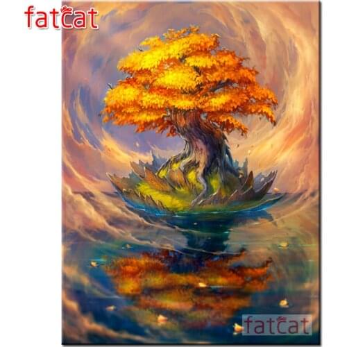FATCAT Abstract tree landscape 5d diy diamond painting full square round drill diamond embroidery kits home decoration AE2811