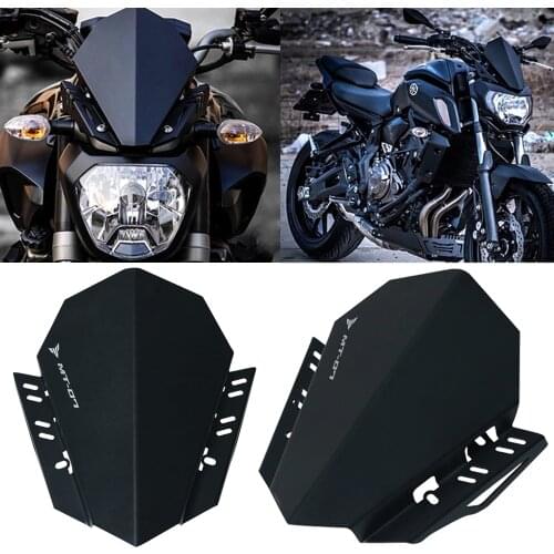 Motorcycle CNC Aluminum Windscreen Windshield Wind Deflector Upper Cover Kit For YAMAHA MT-07 MT07 MT 07 FZ-07 2018 2019 2020