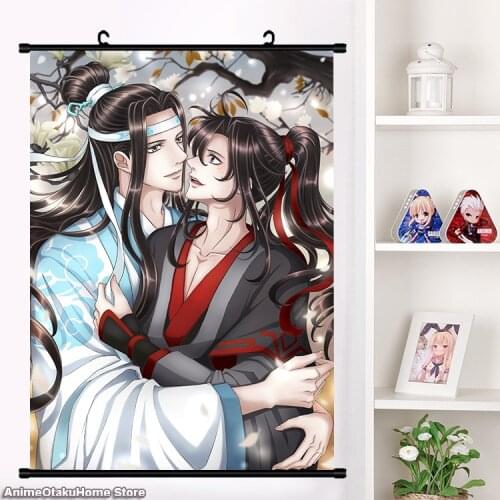 Anime manga Grandmaster of Demonic Cultivation Mo Dao Zu Shi Wei Wuxian Lan Wangji Wall Scroll Mural Poster Home Decor Art