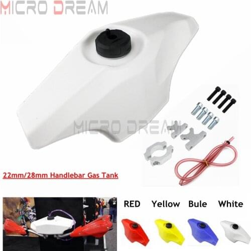 White Supermoto 22/28mm Handlebar Gas Tanks For Honda Yamaha Kawasaki Suzuki Motocross 0.6 Gal Front Auxiliary Oil Fuel Tank