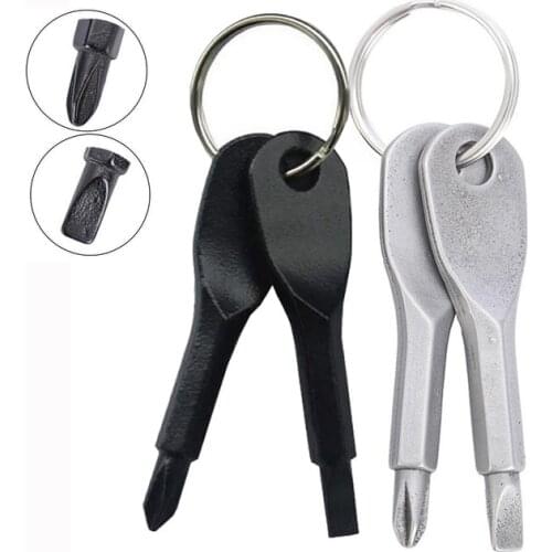 Key Ring keyring Pocket Portable Phillips Repair Tool Hike Multi Mini Gadget Camp Outdoor Slotted Screwdriver