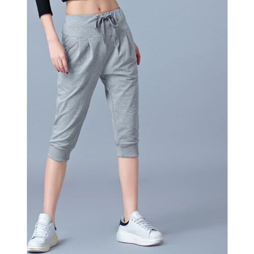 Pants for women summer harem High Waisted Elastic loose Joggers Sweatpants Calf Length female Capris Trousers 5XL 6XL