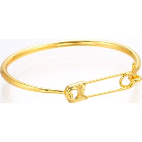 DEsigner clip shape bangles metal cuff bracelet wrist lock elegant Jewelry Bangle for Women Girls Party fashion gift