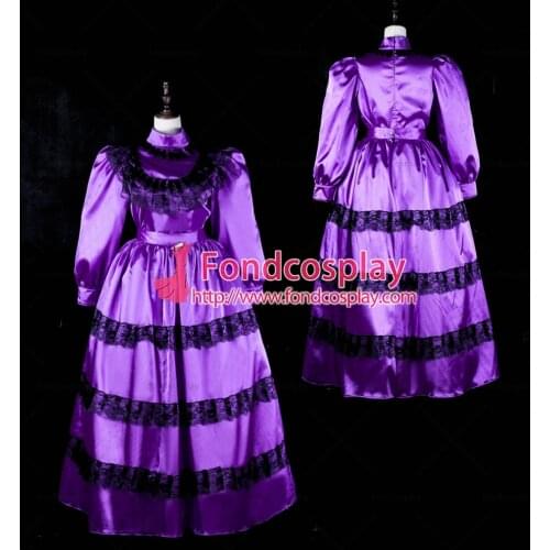 Gothic satin outfit lockable Uniform cosplay costume Tailor-made[G2368]