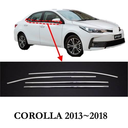 Toyota Corolla Chrome Belt Moulding 2013-2018 Stainless Steel Shiny Chrome Looking