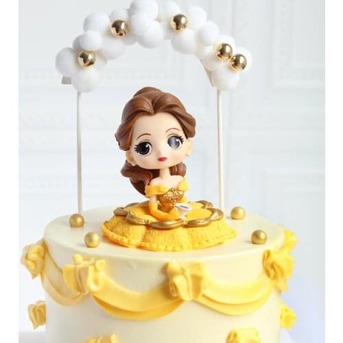 Disney 6 style Q Posket princesses figure Toys Dolls Tiana Snow White Rapunzel Ariel Cinderella Belle Mermaid PVC Figures toys