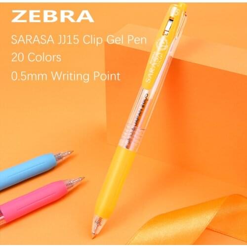 1pc Zebra SARASA JJ15 Clip Gel Pen 0.5mm 20 Colors Back To School Supplies for Writing Jounral Drawing Student Stationery