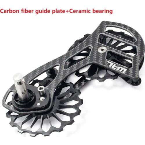 MTB Bicycle Carbon Fiber Ceramic Rear Derailleur 17T Pulley Guide Wheel for 6800 R7000 R8000 R9100 R9000 for Shimano SRAM