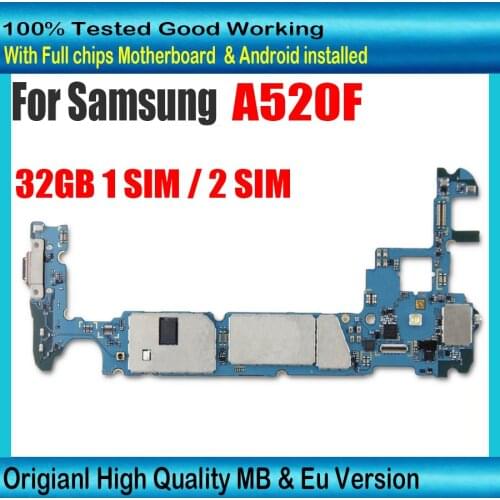 Good working for Samsung Galaxy A5 A520F Original logic board for Samsung Galaxy A5 A520F motherboard with full chips MB