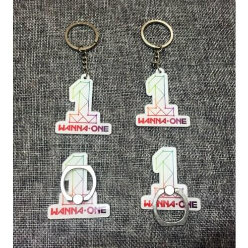 Wanna One Keychain Pendant Key Finger Ring 101 Clasp Mobile Phone Finger Button Mobile Phone Bracket Wholesale Wallet Key Chain