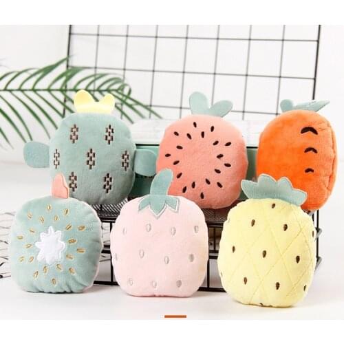 Pet Toys Dog Plush Chewing Vocal Toy Cactus Watermelon Pineapple Strawberry Fruit Shape Bite-resistant Molar Interactive Toy