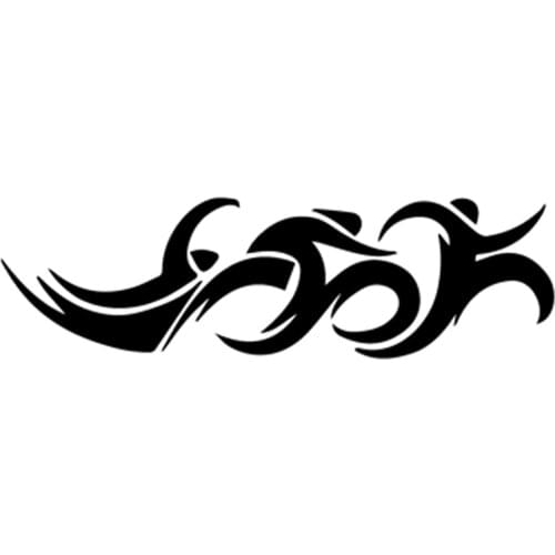 18.5CM*5.4CM Interesting Triathlon Sports Vinyl Car Sticker Silhouette Decor Black/Silver S9-0690