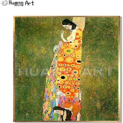 High Quality Famous Painting Hand-Painted Elegant Women Oil Painting on Canvas for Room Decor Gustav Klimt Imitation Painting
