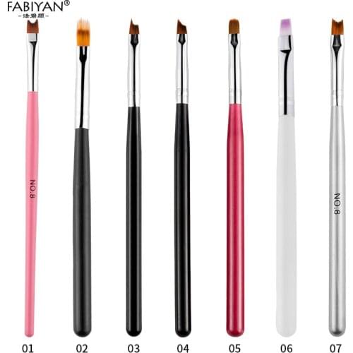 Nail Art Gradient Design Brush Pen Nylon Hair Uneven UV Gel Polish Tips jagged Drawing Painting Flower Wood DIY Tools Manicure