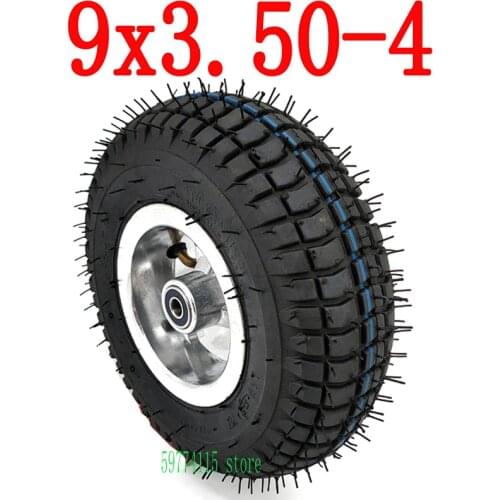 High quality 9 inch wheel 9x3.50-4 tires tyre Inner Tube and rim Combo for Gas Scooter Skateboard Pocket Bike Electric tricycle